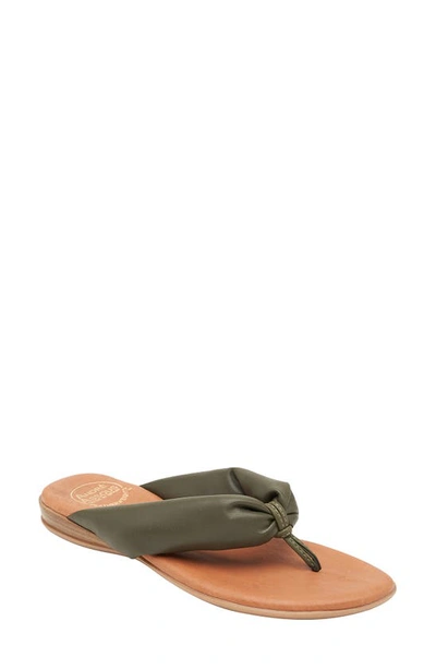 Andre Assous Women's Nuya Featherweights Slip On Thong Sandals In Green Moss