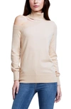 L Agence Easton One-shoulder Sweater In Biscuit