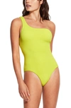 Seafolly Sea Dive One-shoulder One-piece Swimsuit In Wild Lime