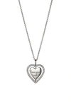 Nadri Smitten Love Me Not Heart Pendant Necklace In Rhodium