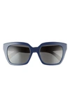 Celine 56mm Cat Eye Sunglasses In Blue/gray Solid