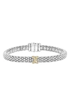Lagos 18k Gold And Sterling Silver X Collection Rope Bracelet With Diamonds In Sterling Silver/ Gold