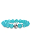 Lagos Caviar Ball Beaded Blue Chalcedony Bracelet, 10mm