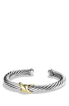 David Yurman X Crossover Bracelet With 14k Yellow Gold In Gold/silver