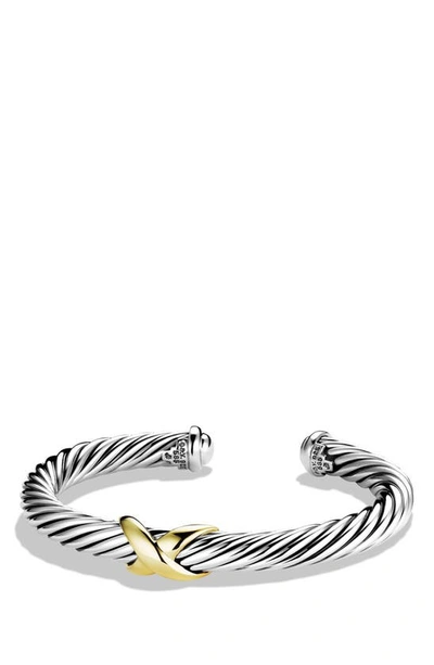 David Yurman X Crossover Bracelet With 14k Yellow Gold In Silver/gold