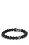 David Yurman 'spiritual Beads' Bracelet With Black Onyx And Black Diamonds In Black/silver