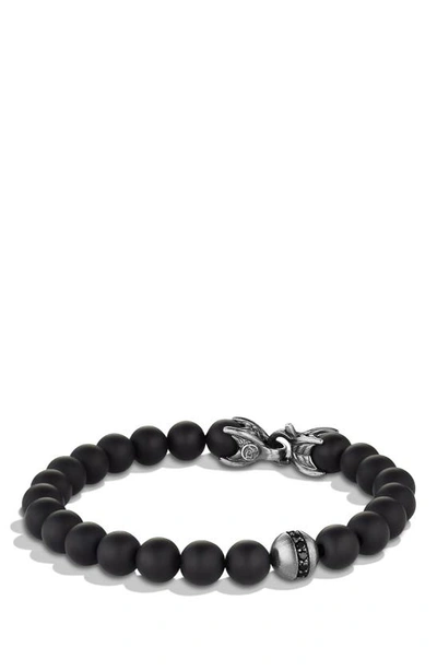 David Yurman 'spiritual Beads' Bracelet With Black Onyx And Black Diamonds
