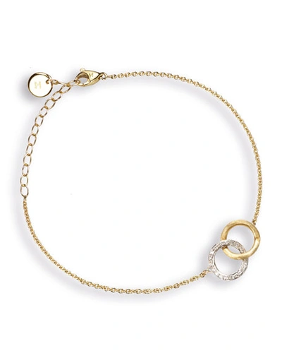 Marco Bicego Delicati 18k Round Link Bracelet With Diamonds In White/gold