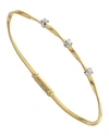 Marco Bicego Marrakech 18k Yellow Gold Twisted Bracelet With Diamonds In White/gold