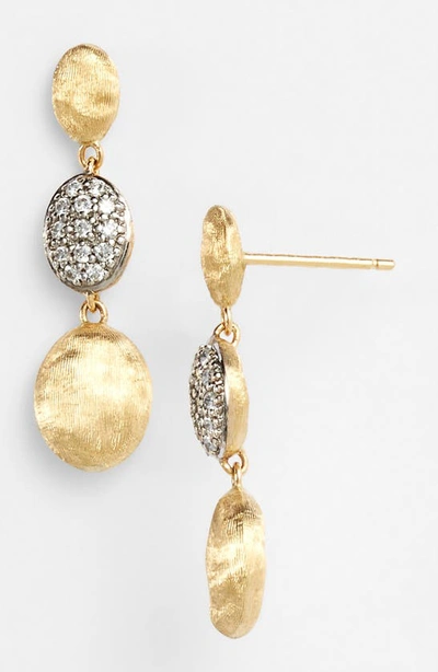 Marco Bicego Women's Siviglia Diamond & 18k Yellow Gold Triple-drop Earrings In White/gold