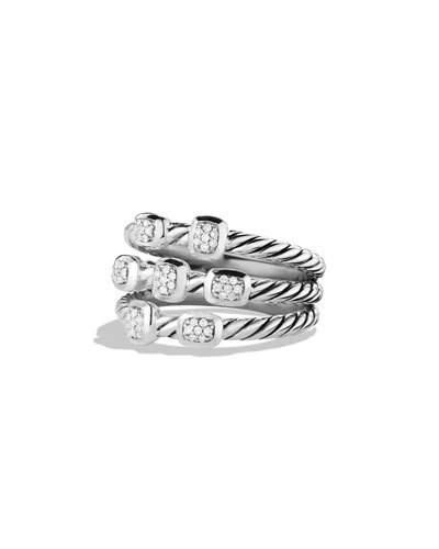 David Yurman Confetti Ring With Diamonds In Silver