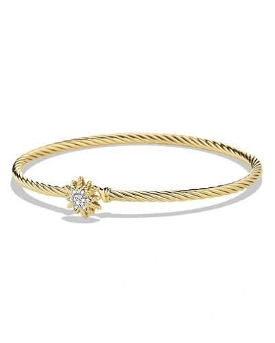 David Yurman Starburst Single-station Cable Bracelet With Diamonds In Gold