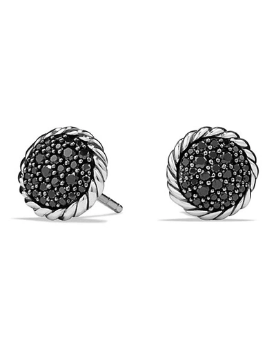 David Yurman Chatelaine Pave Earring With Black Diamonds In Silver/black