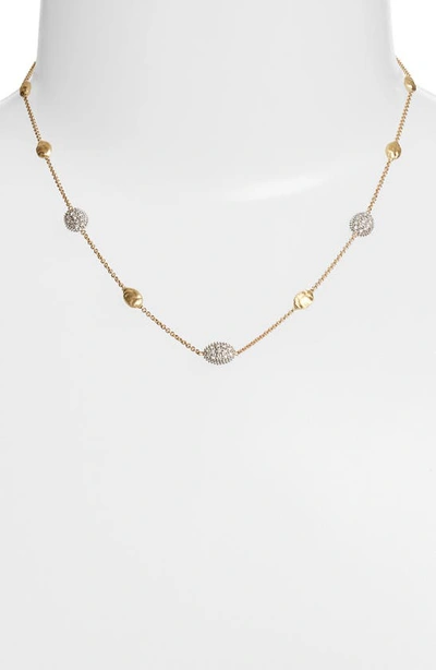 Marco Bicego Siviglia 18k Yellow Gold & Diamond Small Beaded Necklace In White/gold
