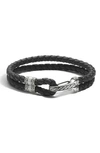 John Hardy Men's Sterling Silver Classic Chain Hook Station Bracelet In Black