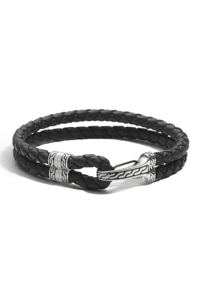 John Hardy Men's Sterling Silver Classic Chain Hook Station Bracelet In Black