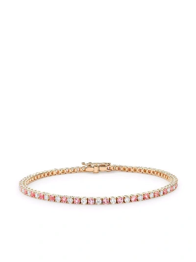 Pragnell 18kt Rose Gold Sapphire And Diamond Line Bracelet In Rosa