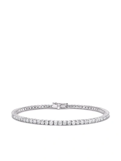 Pragnell 18kt White Gold Brilliant Cut Diamond Line Bracelet In Silber