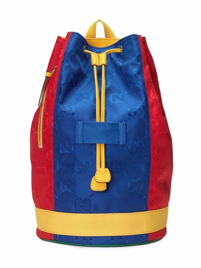 Gucci Gg Colourblock Duffle Backpack In Blau