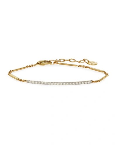 Marco Bicego Goa 18k Hand-engraved Gold Diamond Bar Bracelet In White/gold