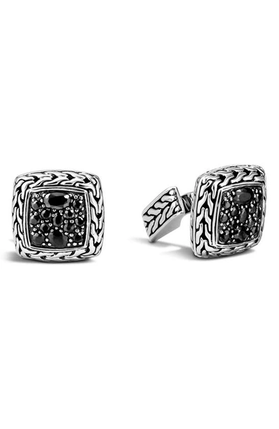 John Hardy Men's Classic Chain Square Cufflinks With Black Sapphires In Treated Black Sapphire