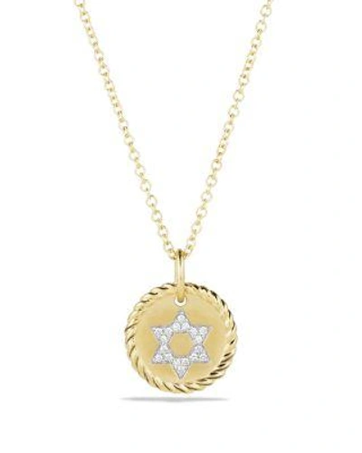 David Yurman Cable Collectibles Star Of David Necklace With Diamonds In 18k Gold