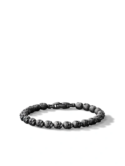 David Yurman Spiritual Beads Skull Bracelet In Black
