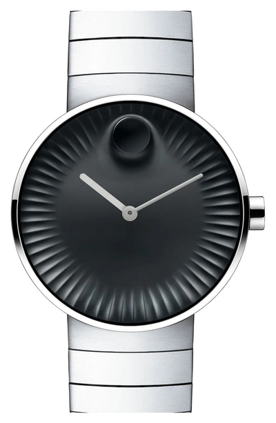 Movado 'edge' Bracelet Watch, 40mm In Silver/ Black