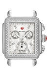 Michele Deco Diamond Diamond Dial Watch Head, 33mm X 35mm In White/silver