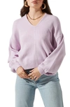 Astr Back Cutout Sweater In Lilac