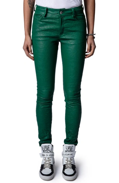 Zadig & Voltaire Phlame Leather Pants In Buisson