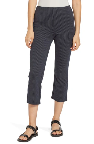 Lyssé Kick Flare Grid Print Crop Leggings In Am Pinstripe