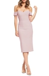Dress The Population Bailey Off The Shoulder Body-con Dress In Blush