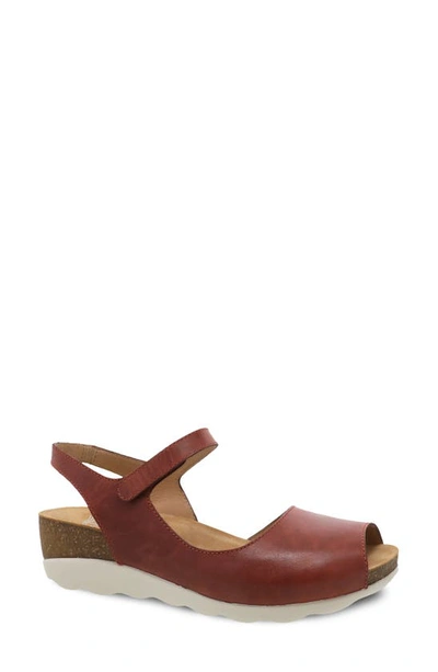 Dansko Marcy Sandal In Chili Waxy Burnished