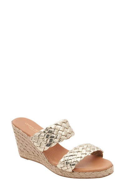 Andre Assous Aria Espadrille Wedge Sandal In Platino