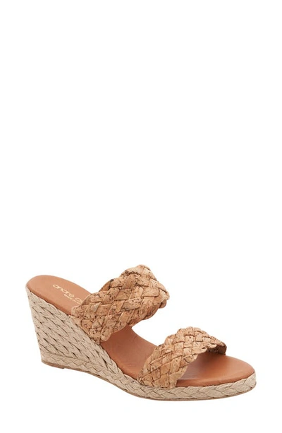 Andre Assous Women's Aria Slip On Espadrille Wedge Sandals In Cork