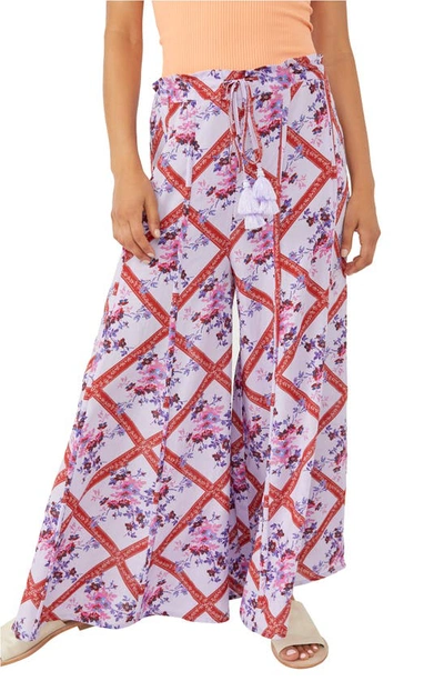Free People I'm The One Wide Leg Lounge Pants In Purple