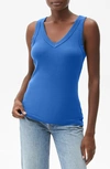 Michael Stars Maya Cotton V-neck Tank In Royal