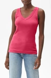 Michael Stars Maya Cotton V-neck Tank In Wildberry