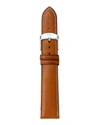 Michele 20mm Extra Long Leather Watch Strap In Light Brown