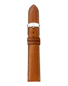 Michele 20mm Extra Long Leather Watch Strap In Saddle