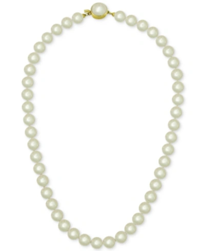 Majorica 18k Gold Over Sterling Silver Necklace, Organic Man-made Pearl In White