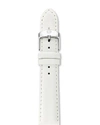 Michele Saffiano Leather Watch Strap, 18mm In Bright White