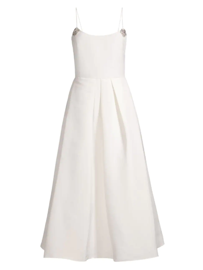 Sachin & Babi Gwen Rhinestone Accent Gown In White