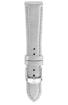 Michele 18mm Metallic Saffiano Leather Strap In Metallic Chrome