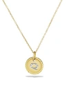 David Yurman Cable Collectibles Initial Pendant With Diamonds In Gold On Chain, 16-18 In Initial Q