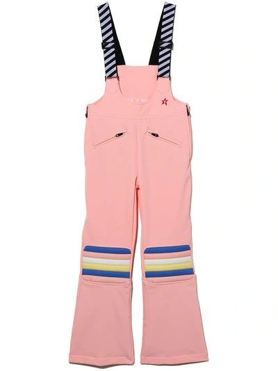 Perfect Moment Kids' Colour-block Flared Ski Dungarees In Pink