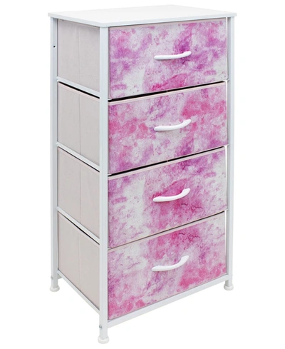 Sorbus 4 Drawers Chest Dresser In Tie-dye Pink