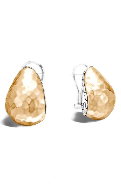 John Hardy Sterling Silver And 18k Yellow Gold Classic Chain Buddha Belly Earrings In Gold/silver