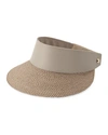 Eric Javits Champ Woven Visor In Neutral,brown